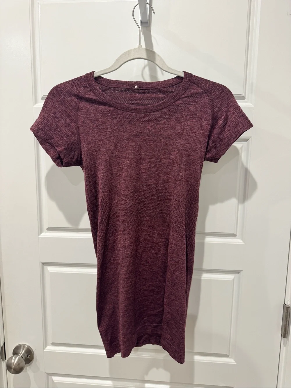 lululemon athletica Short Sleeve Crewneck Top in Burgundy Heather